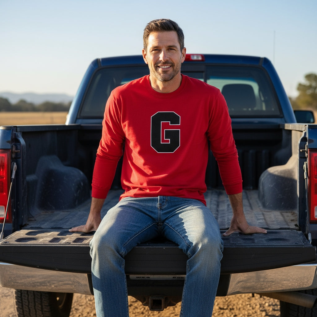GA Kirby Red Long Sleeve G Shirt : U of GA Bulldogs Go Dogs