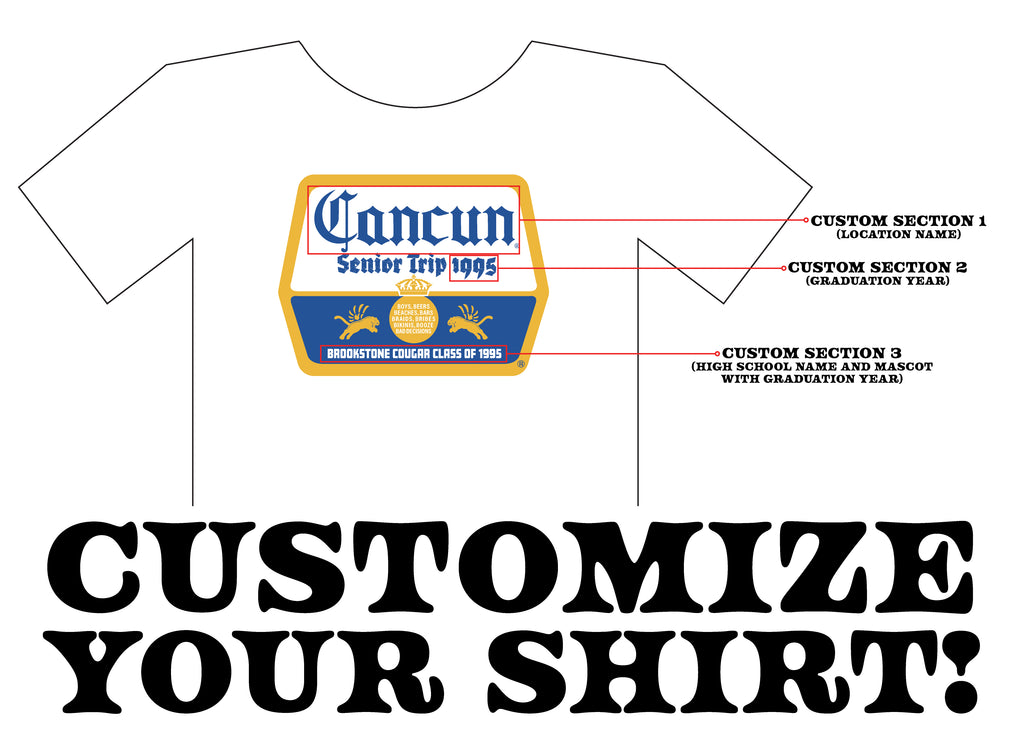 1990s Senior Trip Beer Logo Customizable T-shirt