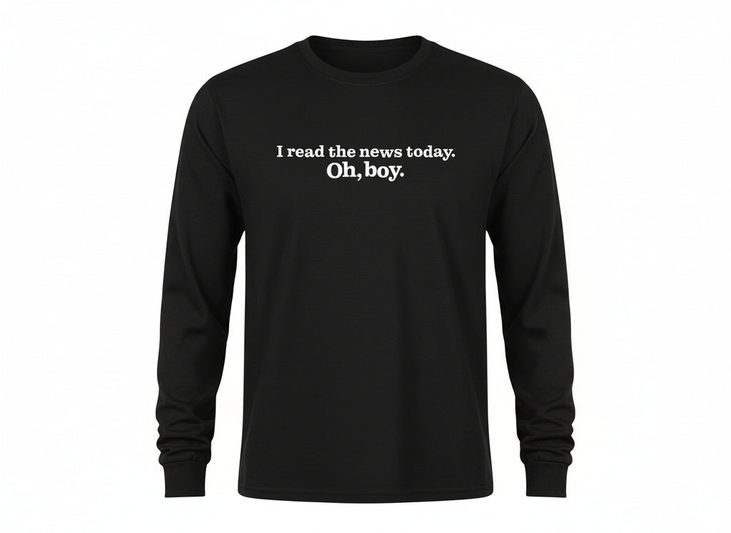 A Day In The Life Beatles Inspired Long Sleeved T-Shirt (I Read the News Today, Oh Boy)