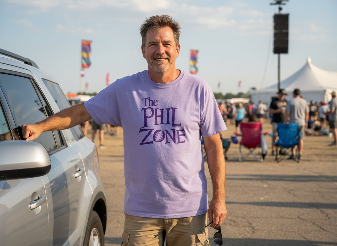 Grateful Dead Phil Lesh T-shirt  : The Phil Zone Shirt in Lilac