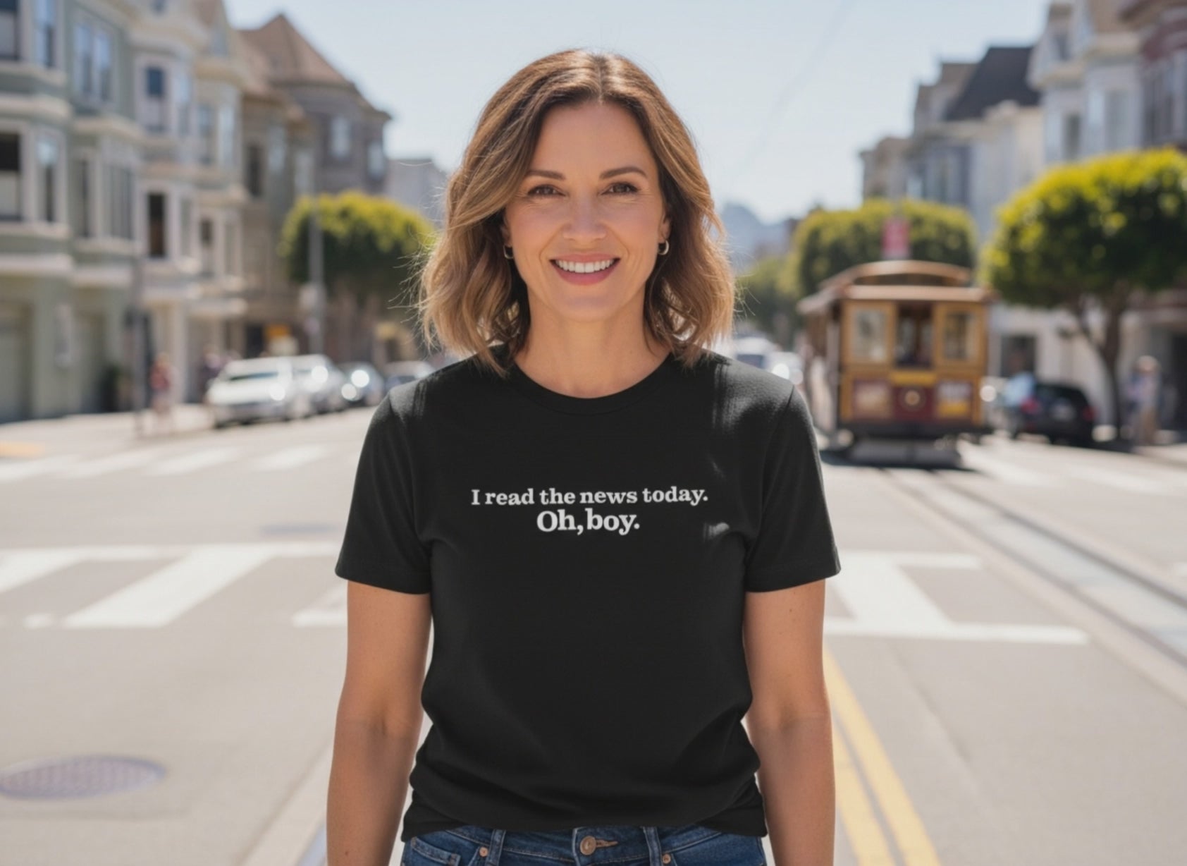 A Day In The Life Beatles Inspired Short Sleeved T-Shirt in Black (I Read the News Today, Oh Boy)